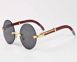 wood sunglasses for men women new fashion buffalo horn glasses rimless round clear lenses wood frame sun glasses6128827