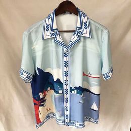 Men's T-Shirts Summer casual short sleeved button down sweater Hawaiian shirt hip-hop island print beach shirt Harajuku mens Camisas De Hombre J240530