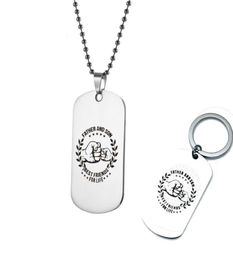 Stainless Steel Necklace Keychain Father and Son Key Chain for Men Military Tag Ball Chain Necklace Jewellery Gift for Daddy So5875321