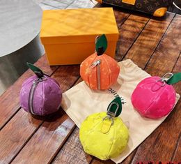 Limited Edition Orange Key Wallets Luxury Brand Mens Zipper Coin Purses Unisex Car Keychain Women Shoulder Bag Pendant Clutch Bags3348318