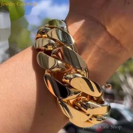 Bracciale oro oro di grande taglia 30 mm Miami Cuban Link Catena hip Hop Hop Gioielli Bracciale Braccialetta cubana per uomini