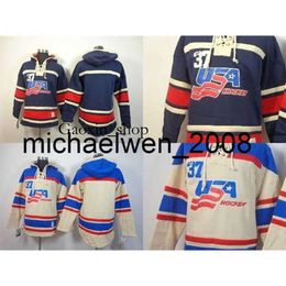 Gaoxin Weng 2016 New Retail Factory Price 2014 New Old Time Hockey 2014 Team USA Blank No number Fleece Hoodie Jerseys Embroidered s
