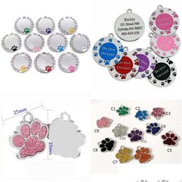 Dog Tag Id Card Anti-Lost Puppy Id Tag Personalized Dogs Cats Name Tags Collars Necklaces Engraved Pet Nameplate Accessories Drop De Dhxbl