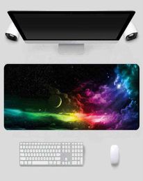 Space Night Large Gaming Waterproof Mouse Pad Lock Edge Mouse Mat Laptop Computer Keyboard Pad Desk Pad for Gamer Mousepad XXL AA25043047