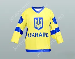 Custom UKRAINE NATIONAL TEAM HOCKEY JERSEY Top Stitched S-M-L-XL-XXL-3XL-4XL-5XL-6XL