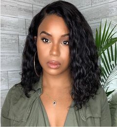 Short Bob Deep Wave Lace Wig Glueless Full Lace Human Hair Wig With Baby Hair Curly Closure Hair Wigs For Women6410611