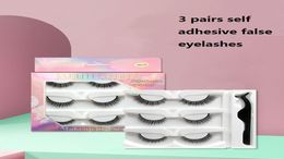 3 Pairs False Mink Eyelash Set Self Adhesive Eyelashes Natural Thick Long Cross Eye Lashes Wispy Makeup4160222