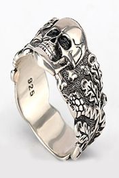 Skull Ring for Men 925 Sterling Silver Skeleton Walking Evil Demon Vintage Punk Rock Cool Skull Ring for Men Fashion Jewelry5555508