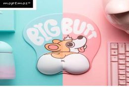 Cute Corgi Dog 3D Mouse Pad Ergonomic Soft Silicon Gel Anime Mousepad With Wrist Support Mouse Mat For Girls Gift9659351