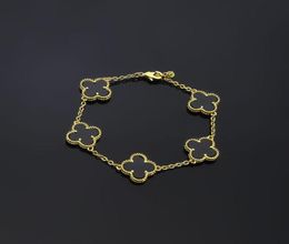 Fashion Womens Luxury Designer Chain Bracelet Fourleaf Clover Bracelets 18K Gold Bracelets For Womens9272152
