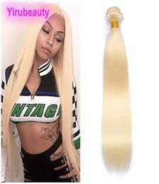 Peruvian Virgin Human Hair Extensions Blonde Body Wave Deep Curly One Bundle 613 Colour Double Wefts 1032inch Blonde Straight Yiru1389558