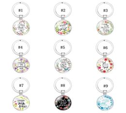2019 Catholic Rose Scripture keychains For Women Men Christian Bible Glass charm Key chains Fashion religion Jewellery accessories 19946706