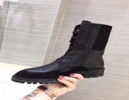2019120603 BLACK GENUINE LEATHER SUEDE calf skin N MATCHED BOOTS LACE UP MILITARY COMBAT FLAT8826906