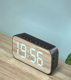 A18 Mini Mirror Alarm Clock Speakers Smart Wireless Bluetooth Speaker with Stereo Sound Effect goods high quality2382959