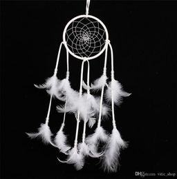 White Dream Catcher Hanging Art Feather Ornaments for Bedroom Girls Kids Room Wall Art Wedding Decorations 1221154157825