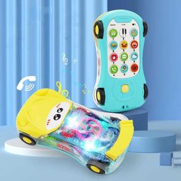 Baby Music Sound Toys Kids Children Flashing Toy Transparent Light Up Colourful LED Music Mechanical Gear Car Luminous Model Gift mobile Phone Car G240529