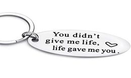 life give me you Letter Stainless Steel Women Men Keychains Couple Lover Key Chains Key Ring Promotion Celebration Gift5643656