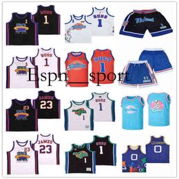 T9 College Wears 2022 Men SPACE JAM NEW LEGACY Movie #1 BUGS #23 JAMES Basketball Jerseys Stitched Black White Size S-XXL