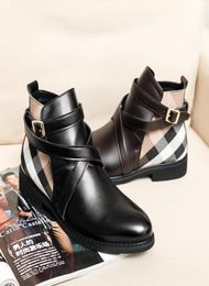 British Ankle Boots Men Shoes Classic Pointed Toe PU Stitching Plaid Belt Buckle Fashion Casual Street Daily AD1307622202