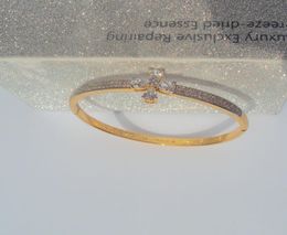 "xu ping " Senior design Fine Solid Yellow Gold GF CZ Cubic Zircon Flower Macrame Bracelet 60# Women3363080