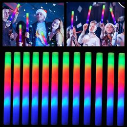30/50/70Pc LED Colour RGB light-emitting foam stick cheerleading tube dark light used for Christmas birthday wedding Halloween party supplies 240529