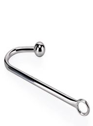 130g Stainless steel anal hook with beads hole metal butt plug anus fart putty slave Prostate Massager BDSM sex toy for men D181119149846
