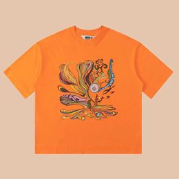 Men's T-Shirts Frog Drift Best Quality Street Clothing Brand Error Home Printing Vintage Clothing Loose oversized T-shirt Top Mens Tee J240530