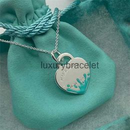 luxury brand love heart designer pendant necklaces for women girls s925 silver simple splash-ink fashion chains choker necklace party Jewellery