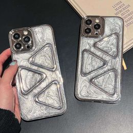 D Triangle Metal Epoxy Cover Pro Retro Cement Grey Phone Bumper Case For IPhone XS Max X XR