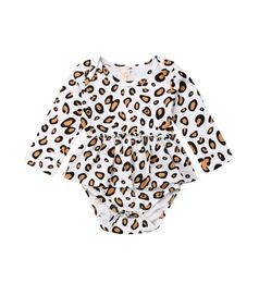 Newborn Baby Girls Leopard print Clothes Romper Bodysuit Jumpsuit Outfits Set4997556