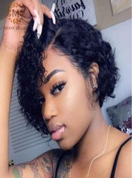 Curly Bob Lace Front Wigs For Black Women Short Bob Wig Lace Front Human Hair Wigs Pre Plucked Pixie Cut Wig 250 Density5401191