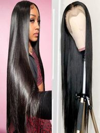 Brazilian Straight Lace Front Wig Handtied HD Laces Wigs Remy Human Hair Wig Pre Plucked Natural Hairline9945657