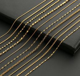 Chains Fashion Copper Plated Gold Chain Necklace For Men Women Multi-style Twist Box Beads Male Jewelry GiftChains9735852