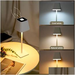 Table Lamps Modern Pleated Lamp Easy Diy Assembly Versatile Use Sturdy Metal Construction And Long-Lasting Battery Life Drop Delivery Dhcwe