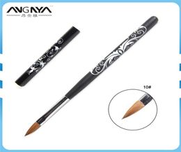 whole Kolinsky Acrylic Nail Art Brush No 210 UV Gel Carving Pen Brush Flower Printing Design Liquid Powder DIY Nail Drawing1521980