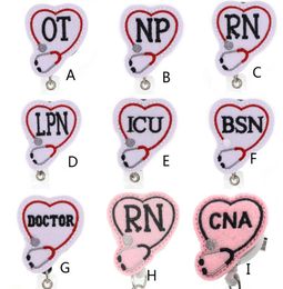 New Arrival Key Rings Interchangeable Medical ID Holder With Nurse Card Name Tag Retractable Badge Reel Alligator Clip4214114