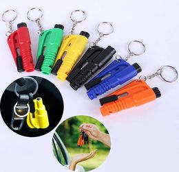 Life Saving Hammer Key Chain Rings Portable Self Defense Emergency Rescue Car Accessories Seat Belt Window Break Tools Safety Glas6331619