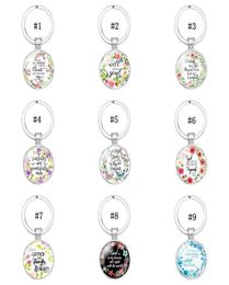 2019 Catholic Rose Scripture keychains For Women Men Christian Bible Glass charm Key chains Fashion religion Jewellery accessories3152454