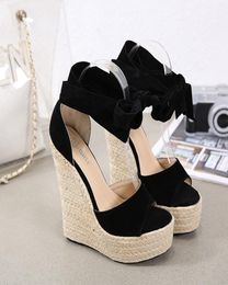 2021Sexyankle wrap clear heels fashion luxury designer women shoes women sandals women platform wedges heels sandals size 35 to 412762959