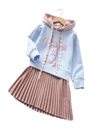 Girls wear new 2019 autumn Korean print skirt children039s dress small children039s leave two pieces one generation8243077