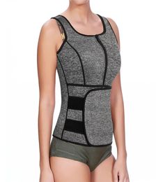 Bafully Sweat Slimming Women Waist Trainer Vest Neoprene Body Shaper Tummy Control Fitness Tops Corset with Zipper Adjust Belt8629754