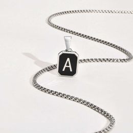 Pendant Necklaces Vnox Initial Necklaces for Men Women Stylish Letter A-Z Pendant Collar with Stainless Steel Box Chain Gifts Jewellery Y240530IAAC