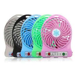 Usb Gadgets Mini Protable Fan Mtifunctional Rechargerable Kids Table Led Light Battery Adjustable 3Speed Cooling Drop Delivery Compute Dh3Mp