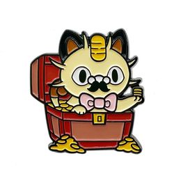 Pet elf meow brooch gold coin treasure chest money cat dream metal badge Cute Anime Movies Games Hard Enamel Pins Collect Metal