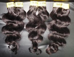 factory 100 processed pure indian human hair bundles 20pcs bulk body wave weaving weft3003866