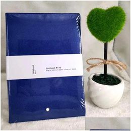 Notepads Wholesale Sell 146 Black /Blue Leather Er Agenda Handmade Note Book Luxurs Periodical Diary Business Notebook Drop Delivery O Dhmbh