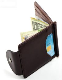 Korea fashion Brown grey color Money clips high quality leather men wallets hasp mini purses vintage men wallet6241968