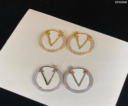 Luxury Diamond Earrings Women Personality Pendant Studs Fashion Letter Designer Girls Earring Party Banquet Brand Stud Jewelry7987778