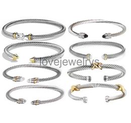 DY bracelet designer fashion vintage cable bracelet 925 silver gold bracelet Cuff Bangle jewlery designer for women men 20 options designer Jewellery 5/7mm size