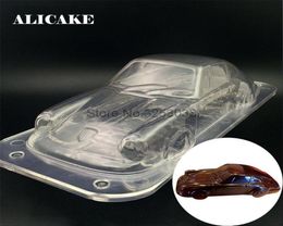 3D Polycarbonate Chocolate Moulds Plastic Vehicle Car Shape Baking Pastry Tools for Soap Candy Making Moulds Form Bakeware Bakery Y7249966